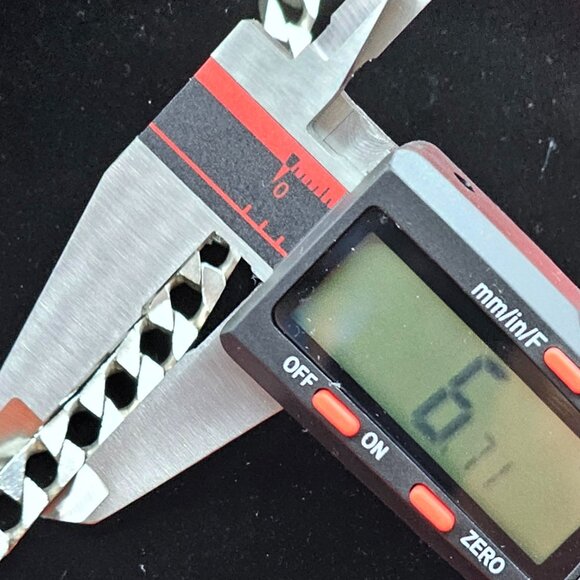 Solid 925 Italy Diamond Cut Curb Chain 20” 44g Heavy Sterling Silver 6.5mm - Picture 11 of 12